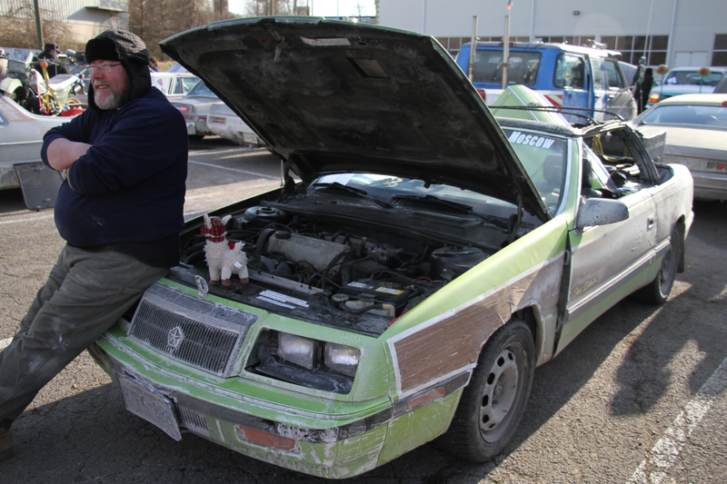 Lightly salted, mid-rally at the Lane Motor Museum.